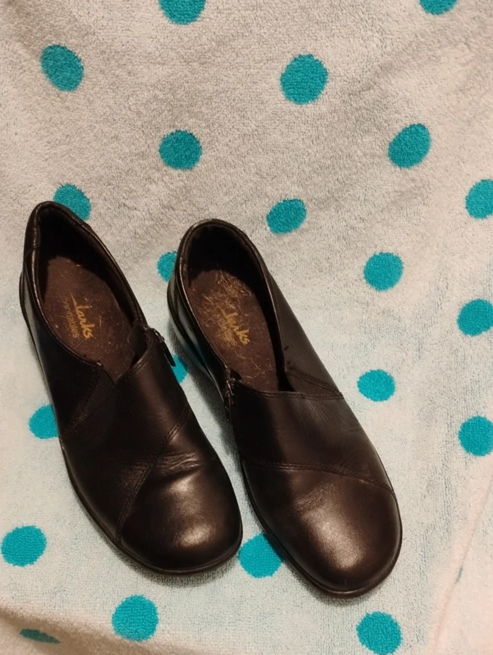 Clarks Women's Black Leather Slip-On Comfort Shoes